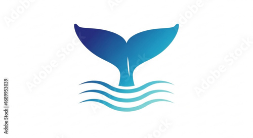 Whale tail logo design vector illustration ocean sea animal silhouette marine life aquatic mammal graphic icon
