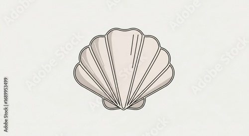 Seashell vector illustration of a scallop shell for design projects and summer themed graphic elements vector