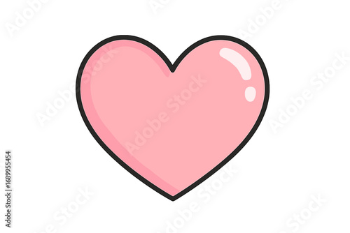 Cute pink heart vector icon. Simple cartoon illustration symbol of love, passion, and romance for Valentine's Day. Clean, isolated design element for creative projects.