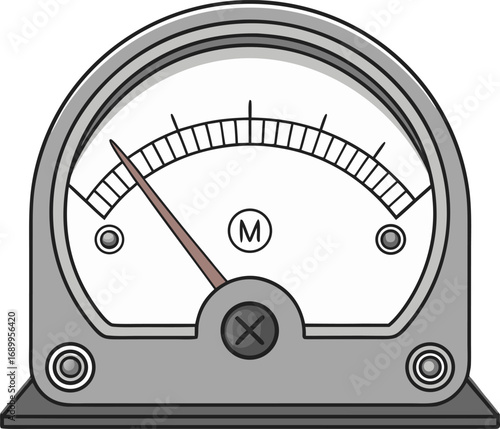 Galvanometer Electrical Measurement Illustration. Scientific Galvanometer Creative Artwork. Classic Galvanometer Device Drawing. Electrical Galvanometer Instrument Design. Laboratory Galvanometer Tech