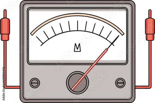 Galvanometer Electrical Measurement Illustration. Scientific Galvanometer Creative Artwork. Classic Galvanometer Device Drawing. Electrical Galvanometer Instrument Design. Laboratory Galvanometer Tech
