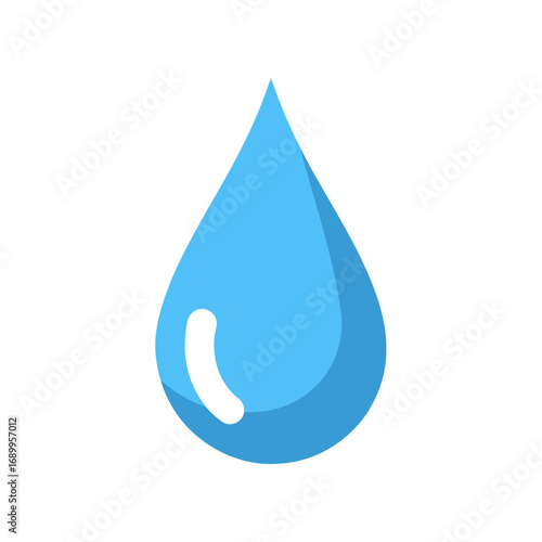 Single Light Blue Water Drop Icon Illustration