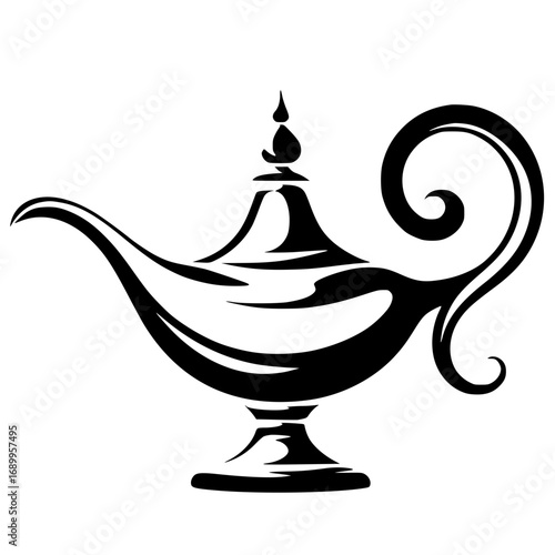Luxurious Aladdin lamp silhouette