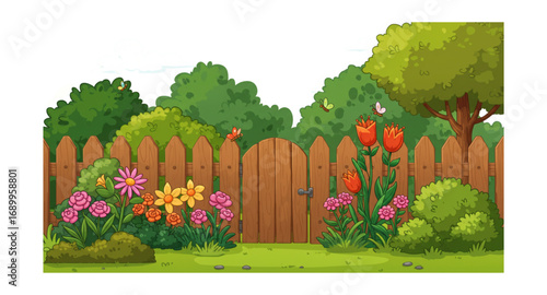 wooden fence and grass