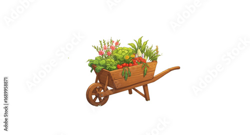 wheelbarrow with flowers
