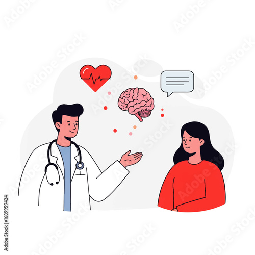 Doctor Consulting Patient on Health and Mental Wellness.