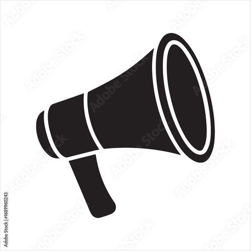 megaphone stencil icon silhouette vector illustration