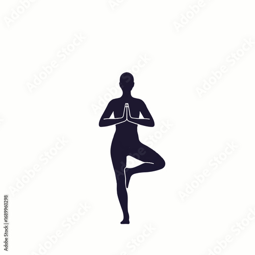 Yoga Tree Pose Silhouette for Wellness.
