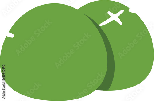 Green olives with a white cross and slice, symbolizing a religious or mediterranean food concept. Suitable for healthcare or culinary themes.
