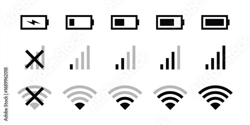 status signal battery icons
