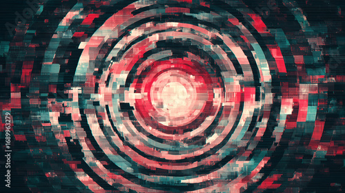Vibrant abstract concentric circles design