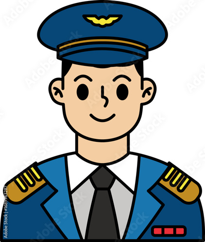 illustration of a smiling captain