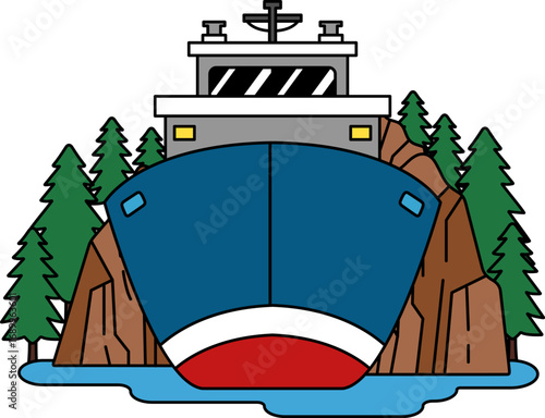 A cruise is sailing in the ocean