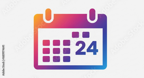 Colorful calendar icon showing the 24th day, perfect for reminders, events, and planning related designs