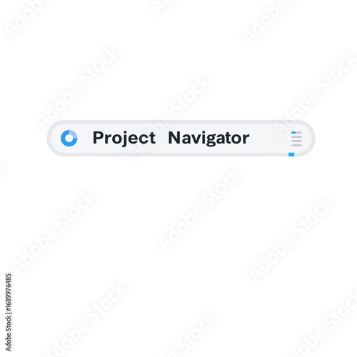Interface design featuring a project navigator bar for organization and navigation.
