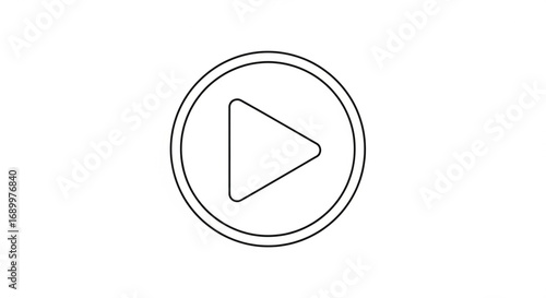 Simple play button icon, a minimalist design representing media, video, and interactive content with a clean aesthetic