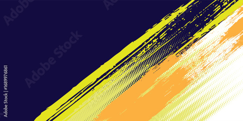 Abstract soft yellow and orange combination background. halftone on dark blue style gradient. Modern background.