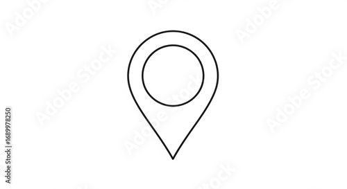 Simple black location pin icon, perfect for maps, navigation, and indicating a specific point or destination