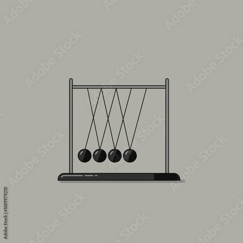 A Newton's cradle demonstrating the principles of momentum and energy transfer.