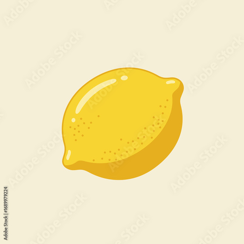 A bright yellow lemon depicted in a simple, illustrative style.