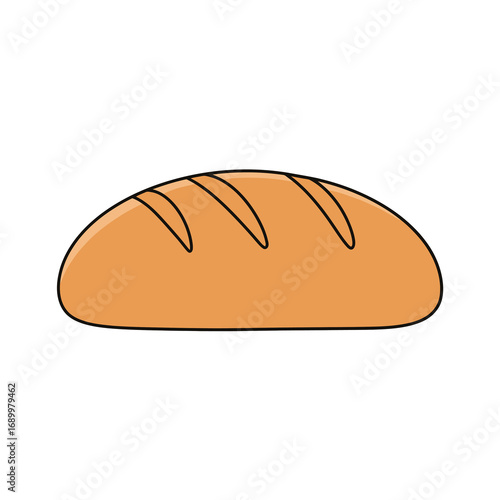 A simple illustration of a loaf of bread with slashes on top.