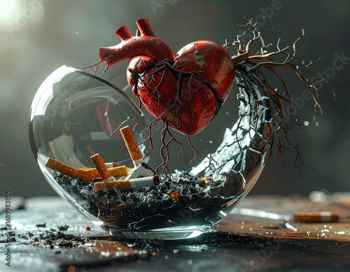 glass of red wine and heart