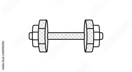 Illustration of a dumbbell, a classic piece of fitness equipment used for strength training and muscle building exercises