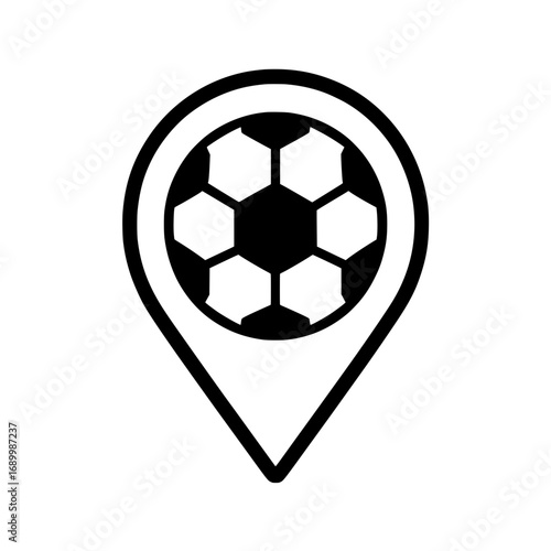 Sports Map Pin: Soccer Stadium or Field Vector Symbol