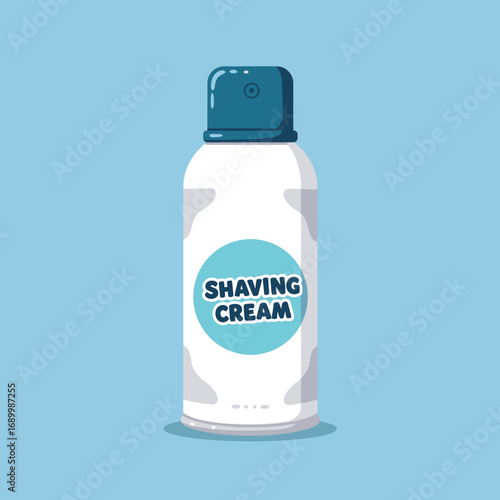 A can of shaving cream designed for personal grooming and shaving purposes.