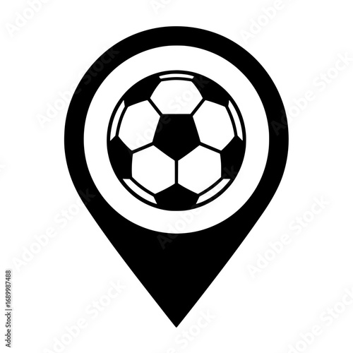 Sports Map Pin: Soccer Stadium or Field Vector Symbol