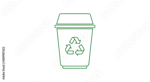 Recycle coffee cup icon, representing ecofriendly practices, waste reduction, and sustainable consumption for a greener environment