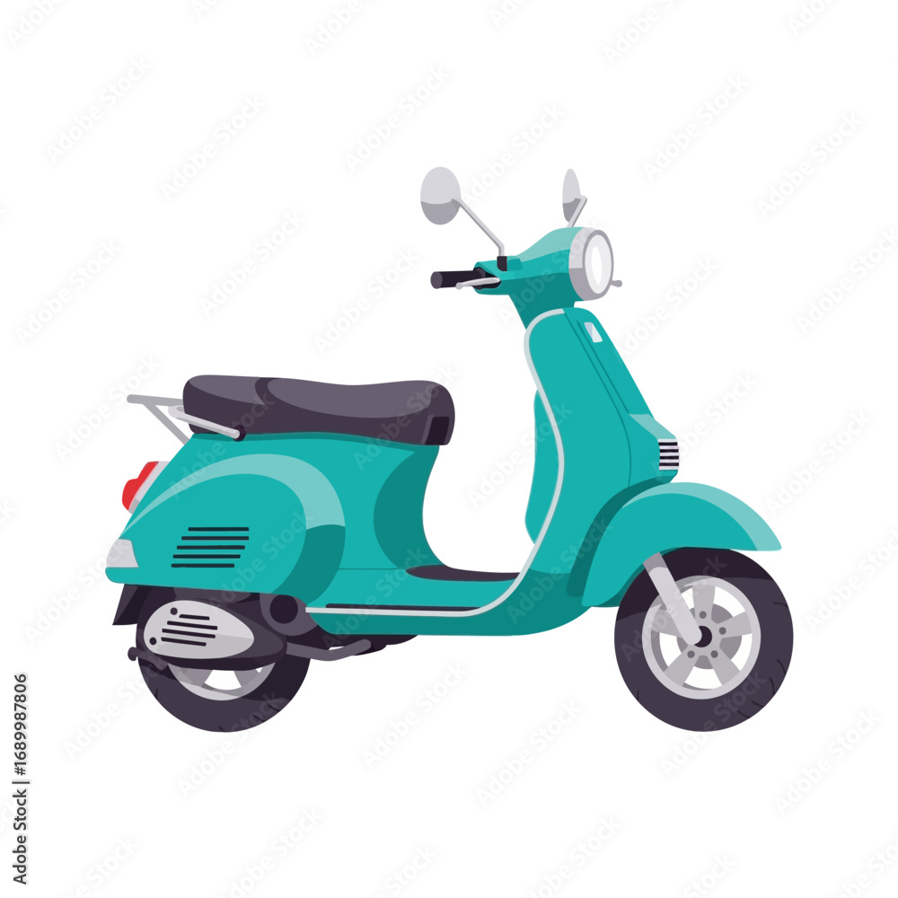 Obraz premium Stylish Teal Scooter with Classic Design Elements