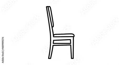 Elegant chair outline, a minimalist design for furniture, interior decor, and architectural visualization projects