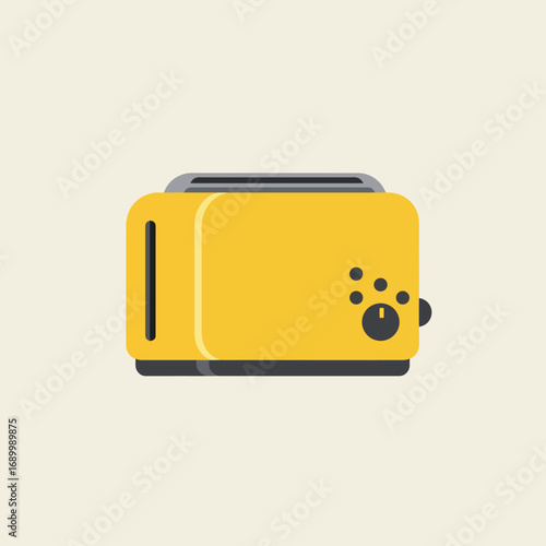 A yellow toaster designed for toasting bread.