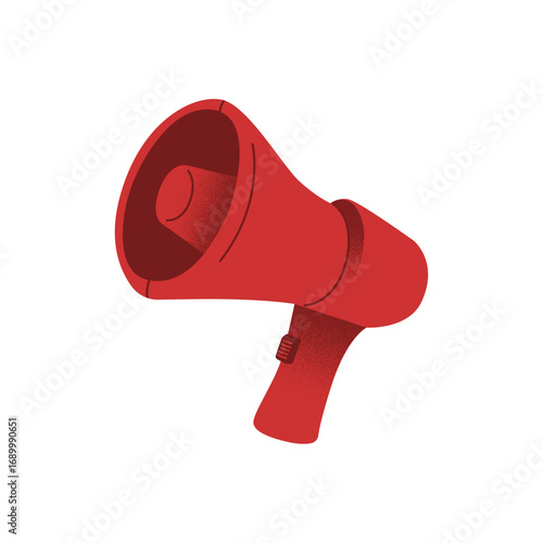 red megaphone isolated on white