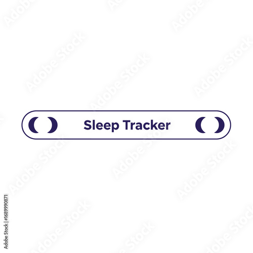 A graphic design featuring the text "Sleep Tracker" with crescent moon icons.