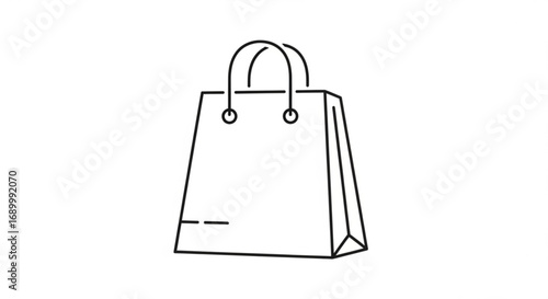 Stylish shopping bag illustration, perfect for retail, fashion, and ecommerce themes, clean and modern line art design