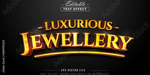 Luxurious jewelery editable text effect in modern text style.