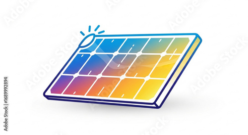 Solar panel vector illustration colorful solar panel icon, logo, symbol, sign energy, power, electricity, sun concept