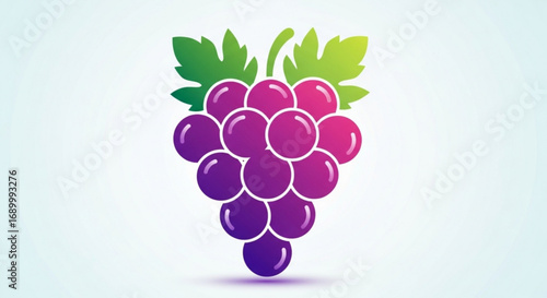 Vibrant grape bunch illustration, ideal for food, agriculture, and healthy eating themes, with a fresh and natural appeal