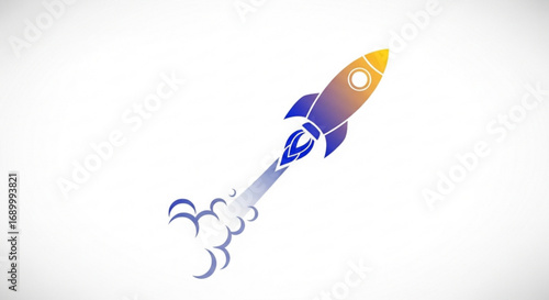 Rocket launch with smoke, symbolizing startup success, innovation, and technological advancement for your projects