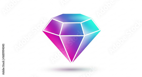 Gleaming diamond with a vibrant gradient, symbolizing luxury, value, and brilliance
