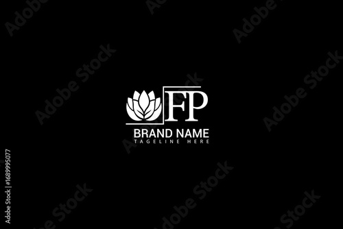  FP Monogram Logo with Elegant Leaf Symbol Brand Identity