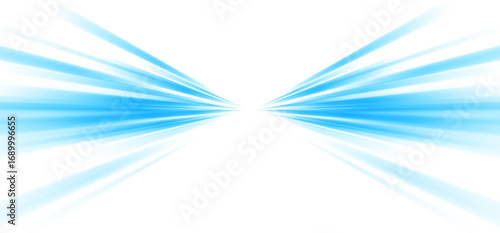 Vibrant blue light beams radiating outwards from a central point creating an energetic abstract background effect