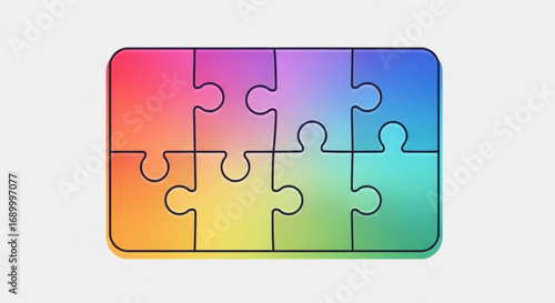 Colorful puzzle pieces, a vibrant and playful design, perfect for representing problemsolving and creative solutions