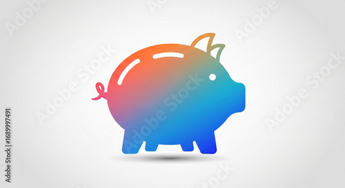 Piggy bank icon, representing savings and financial planning, with a colorful and cheerful design for apps