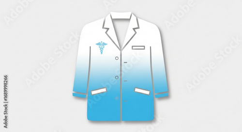 Illustration of a doctors coat with a caduceus symbol, , symbolizing healthcare, medicine, and medical professionals