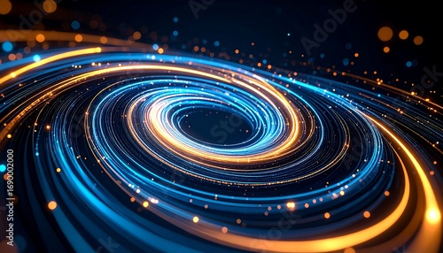 Glowing Vortex of Light Swirls in a Dynamic Pattern