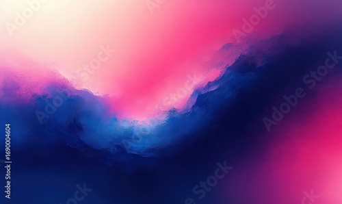 Abstract flowing shapes blending vibrant pink and deep blue hues creating a smooth gradient texture with a serene and dynamic mood