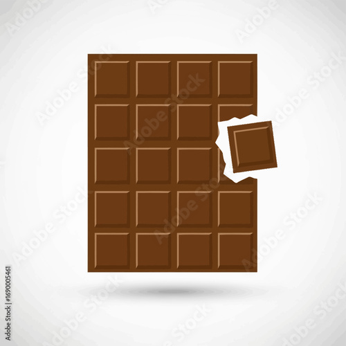 Milk Chocolate Bar with a Broken Piece